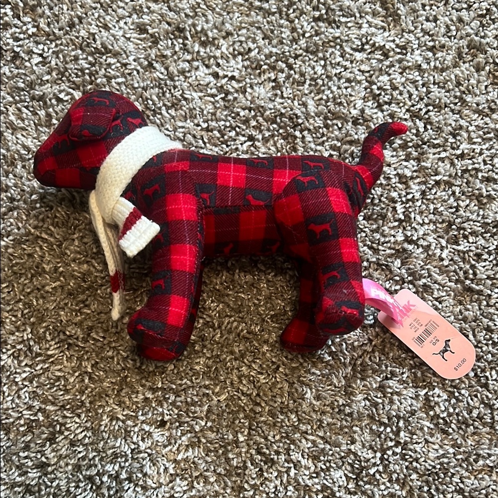 Plaid Dog Plush with Scarf Victoria’s Secret PINK